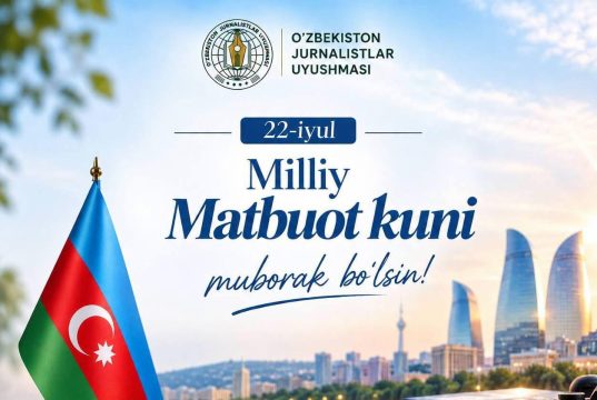 Özbəkistan Jurnalistlər Birliyinin sədri Azərbaycan Milli Mətbuat Günü münasibətilə Azərbaycanlı həmkarını təbrik edib